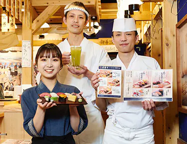 寿司屋『立ち寿司横丁』の寿司職人見習い