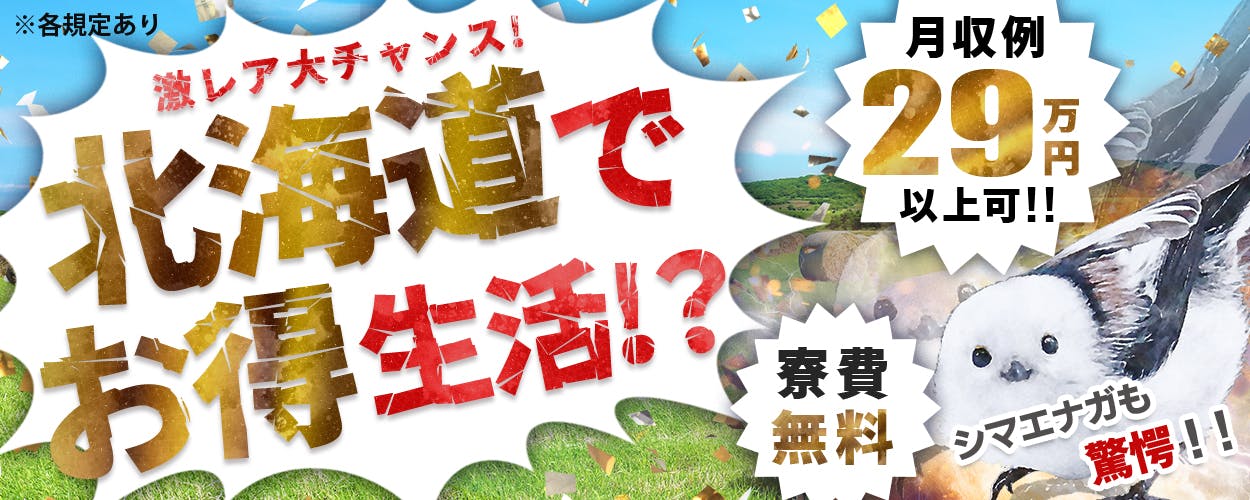 日研トータルソーシング株式会社　※各規定あり　激レア大チャンス！　北海道でお得生活！？　シマエナガも驚愕！！　月収例29万円以上可！　寮費無料！