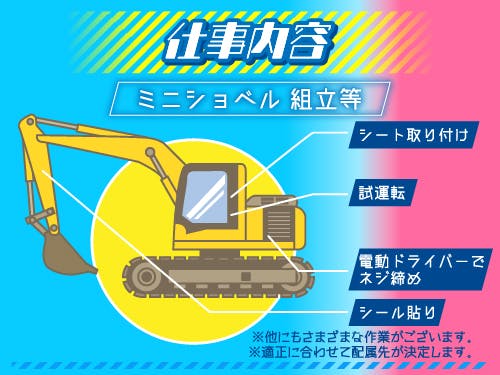 ミニショベルの製造業務
