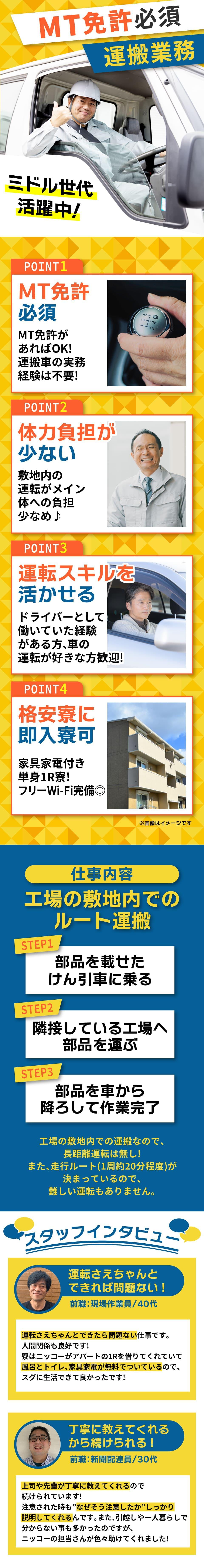 ≪寮完備・月収30万円・派遣社員≫自動車系工場でのクレーン・フォ...