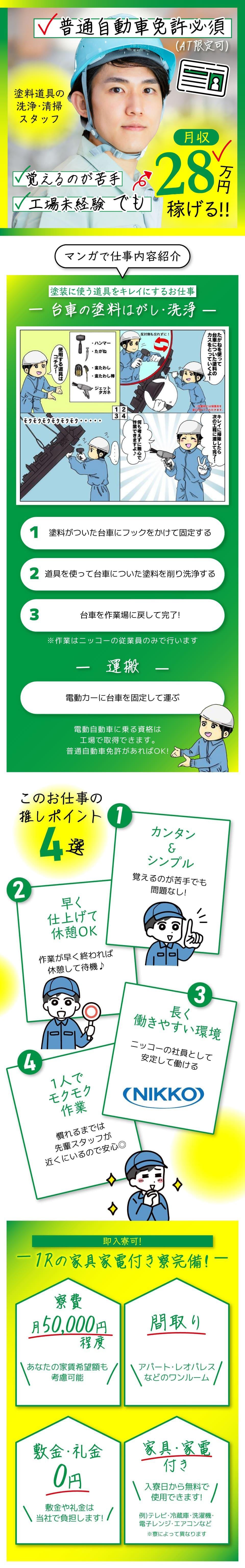 ≪寮完備・月収28.5万円・派遣社員≫自動車系工場での組立・機械...