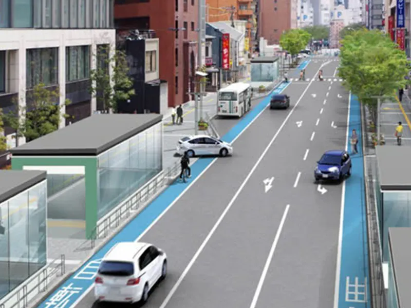 道路空間の再分配・自転車道整備