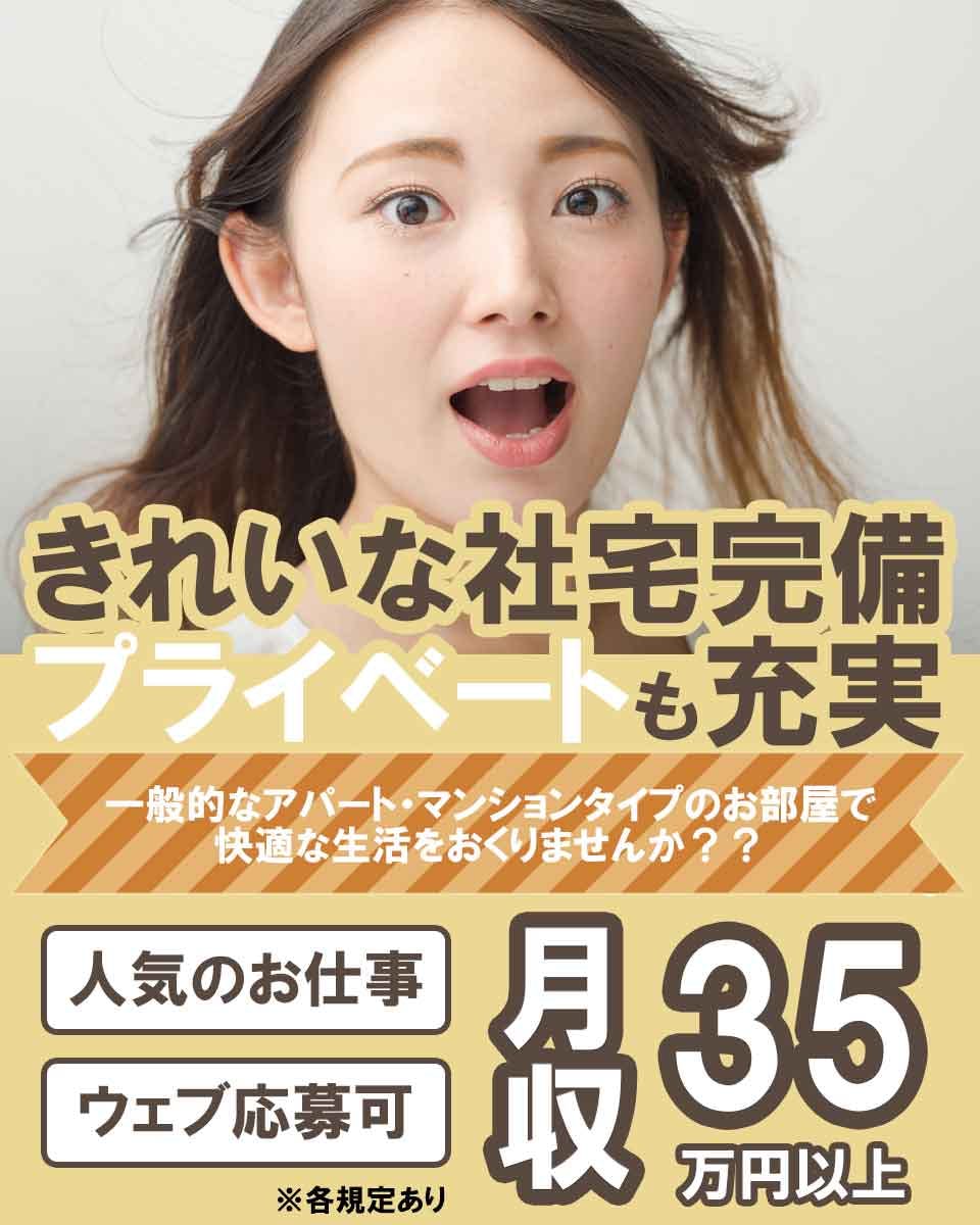 ≪寮完備・月収35万円・契約社員≫化学系工場での軽作業 交替制