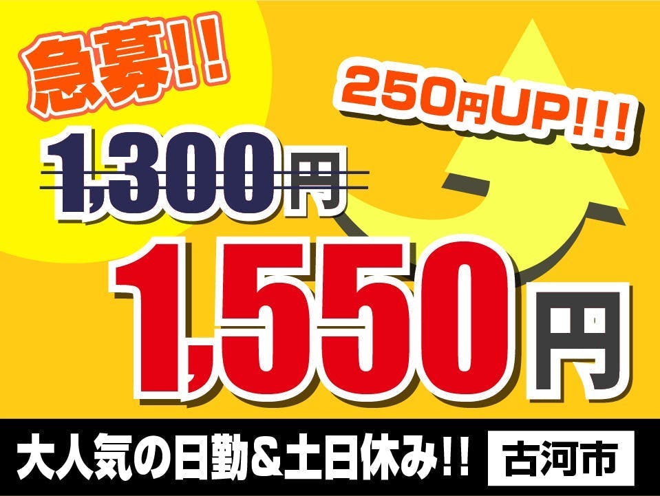 ≪月収29.5万円・派遣社員≫化学系工場での軽作業 日勤