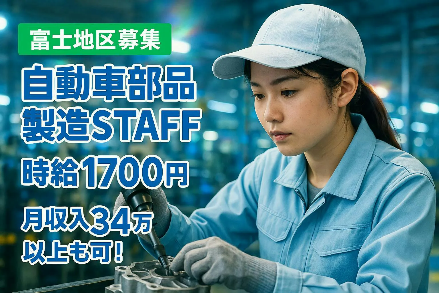 【モノづくりの現場！興味があるでOK！】月収34万円以上稼げます！