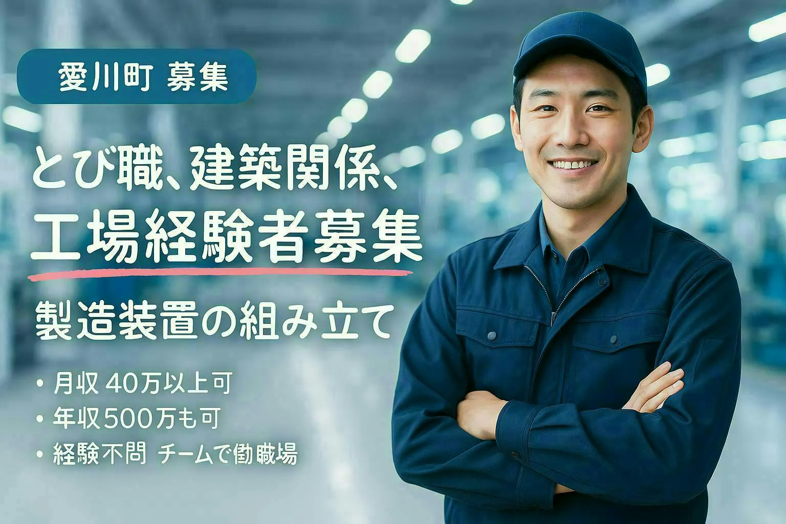 日勤のみなのに時給1950円【産業機械の組立配線組】自動車通勤可能でラクラク出社