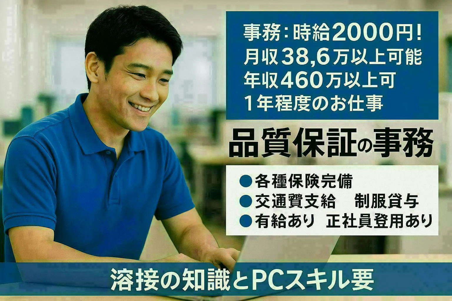 【幅広い世代が活躍中◎】品質保証の事務データ入力のお仕事／高時給2000円！／社宅あり◎／うれしい土日休み