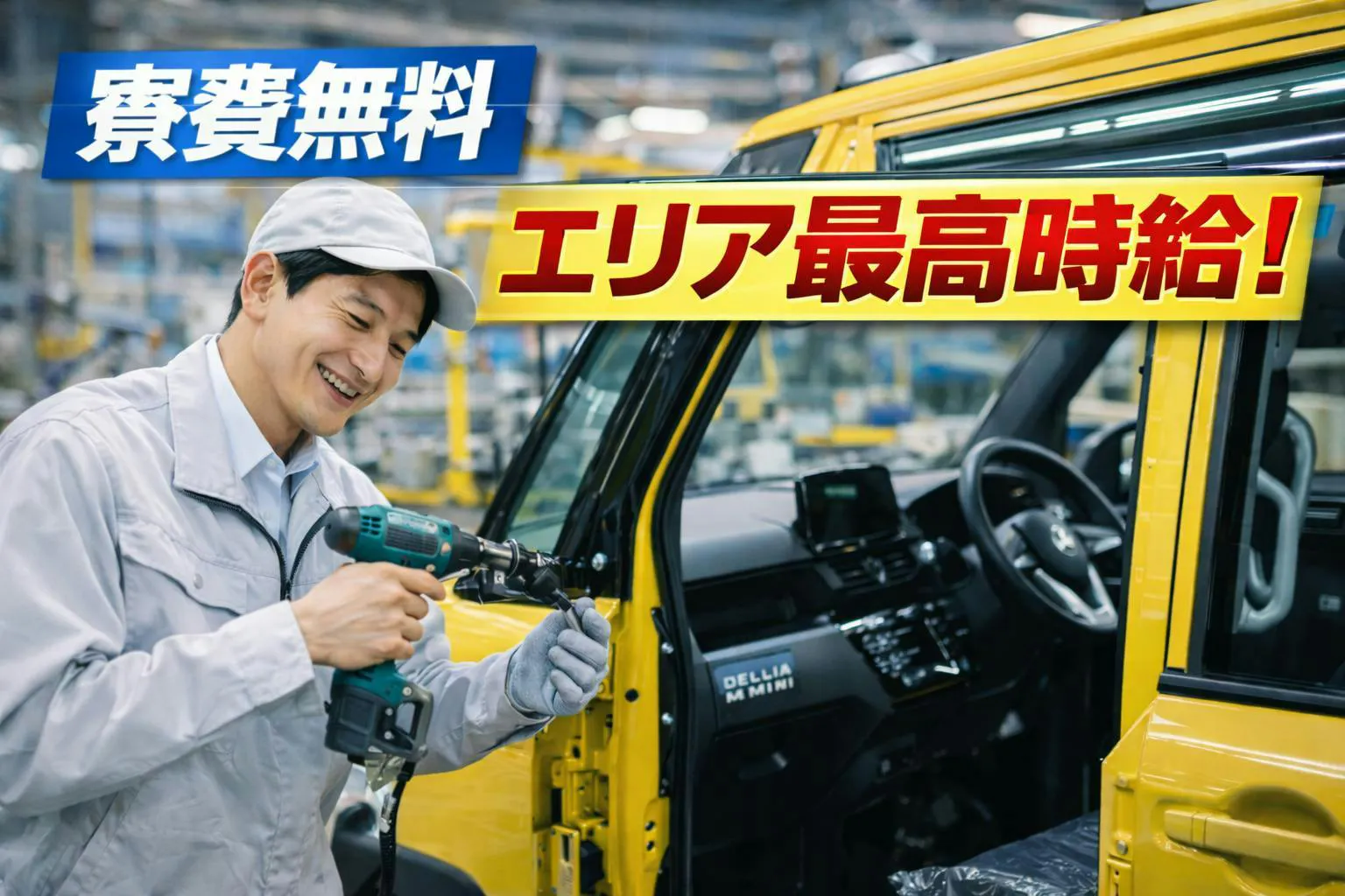★エリア最高★【11月スタート】✨【★20〜30代の若手世代活躍中‼★】自動車組立スタッフ／社宅費無料×祝金あり✨