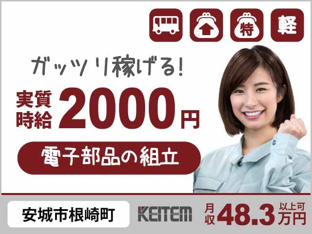 ≪月収48.3万円・派遣社員≫電子部品系工場での組立・加工・プレ...