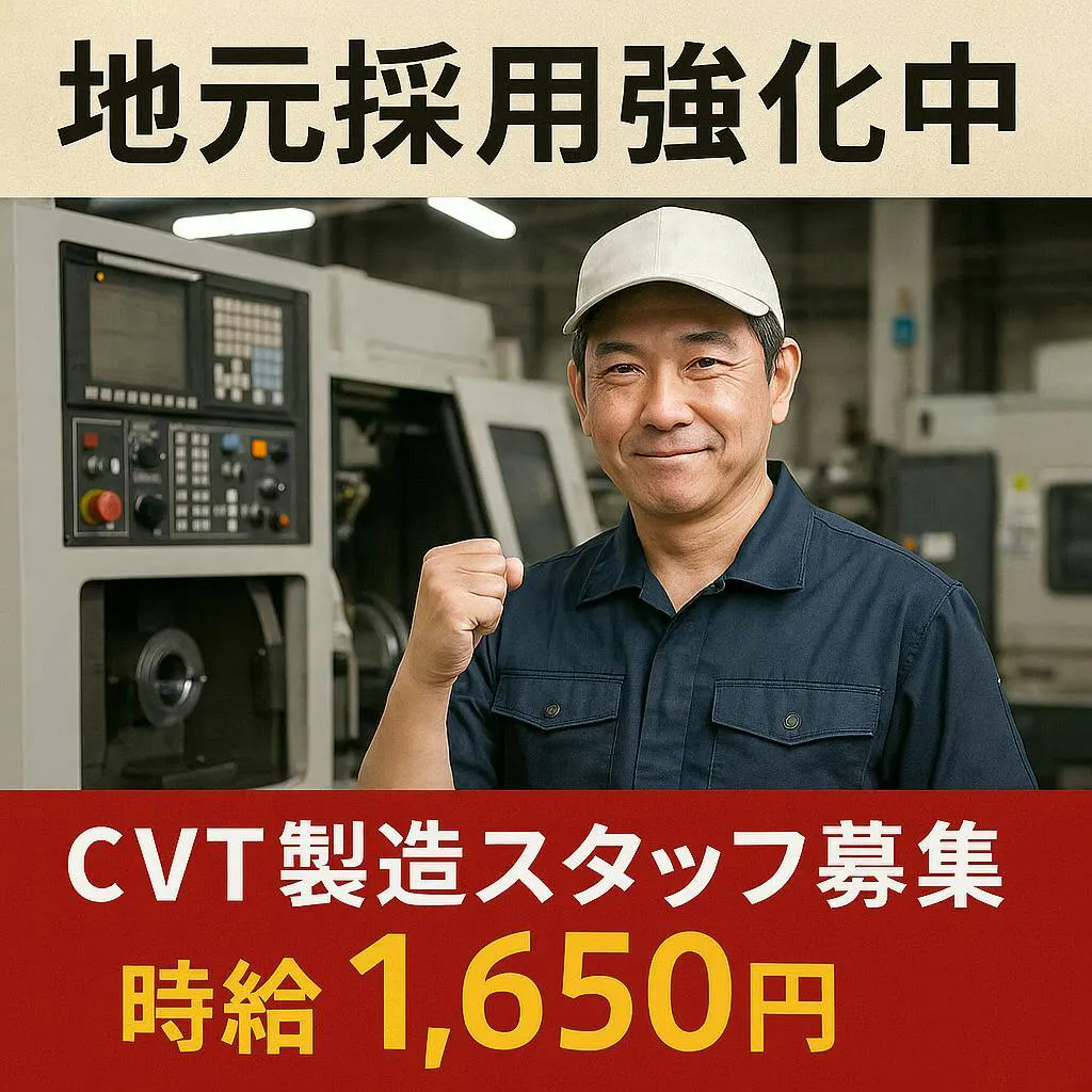 ✅月収36万円以上も可！！大手メーカーでのCVT製造スタッフ募集！