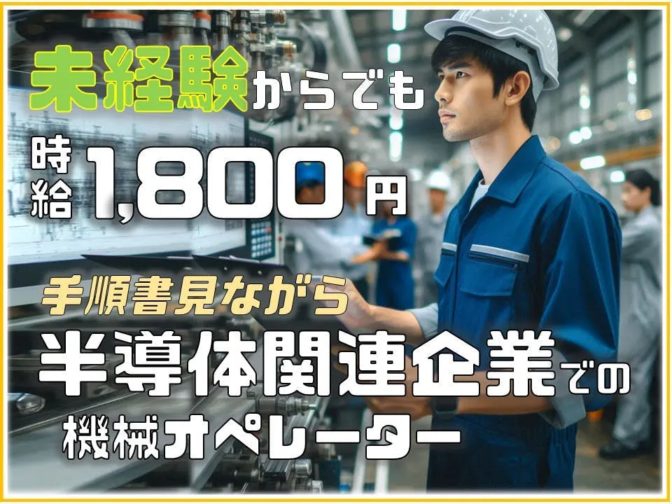 ≪寮完備・月収35万円・派遣社員≫半導体工場での機械操作・製造オ...