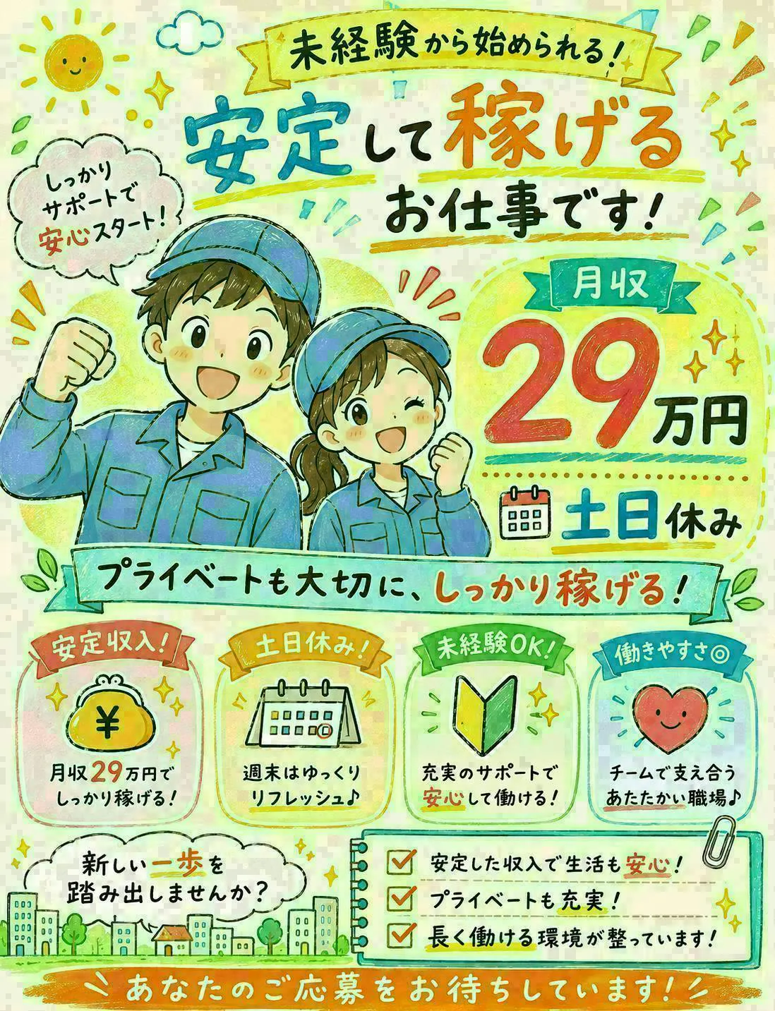 【※社宅無し】【宮若市：18歳～49歳までの男女活躍中】自動車工場スタッフ
