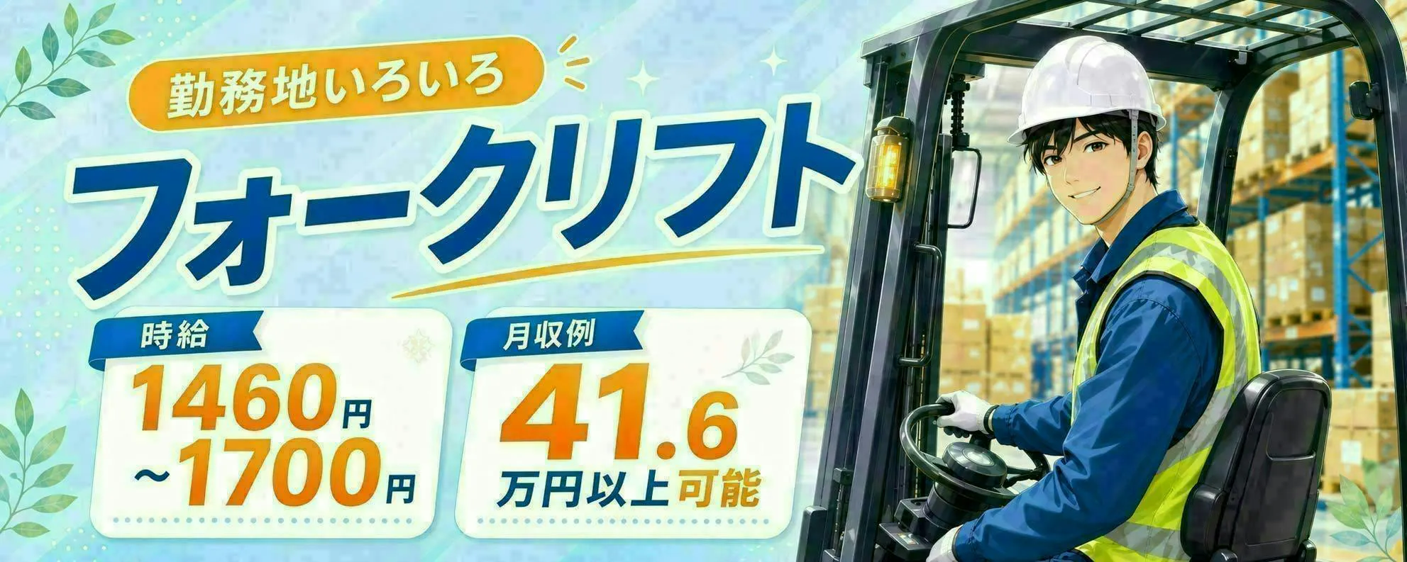 最高時給1800円！／選べる勤務地★リフトのお仕事いろいろ！／50代も活躍中！／名古屋市、東海市、大府市、弥富市、みよし市、いなべ市