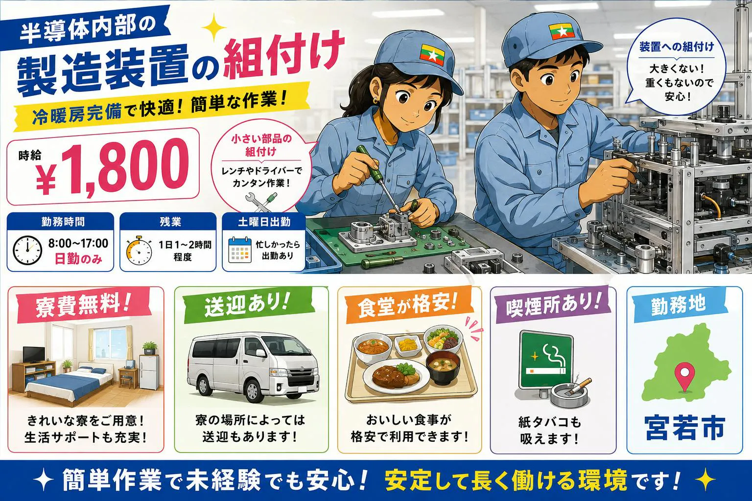 ≪寮無料・月収38.5万円・契約社員≫半導体工場での組立・加工・...