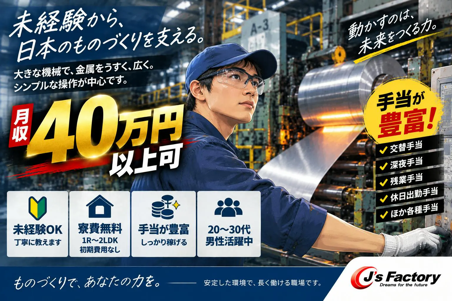 関東トップクラスの高収入【35歳以下】時給換算2200円超｜未経験OK｜20代・30代活躍中　金属製品の加工・検査