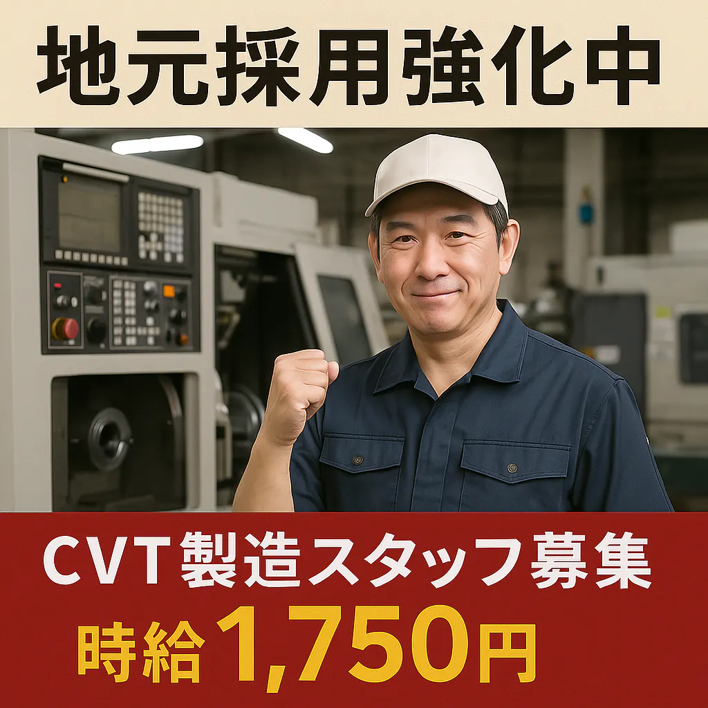 トランスミッションの組立・加工・検査など/2交替/20~40代活躍中