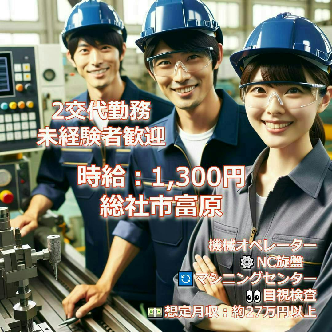 (寮無し通勤者)💥即戦力募集！総社市富原🚗自動車部品製造の機械オペレーター🔧月収27万円可能💰