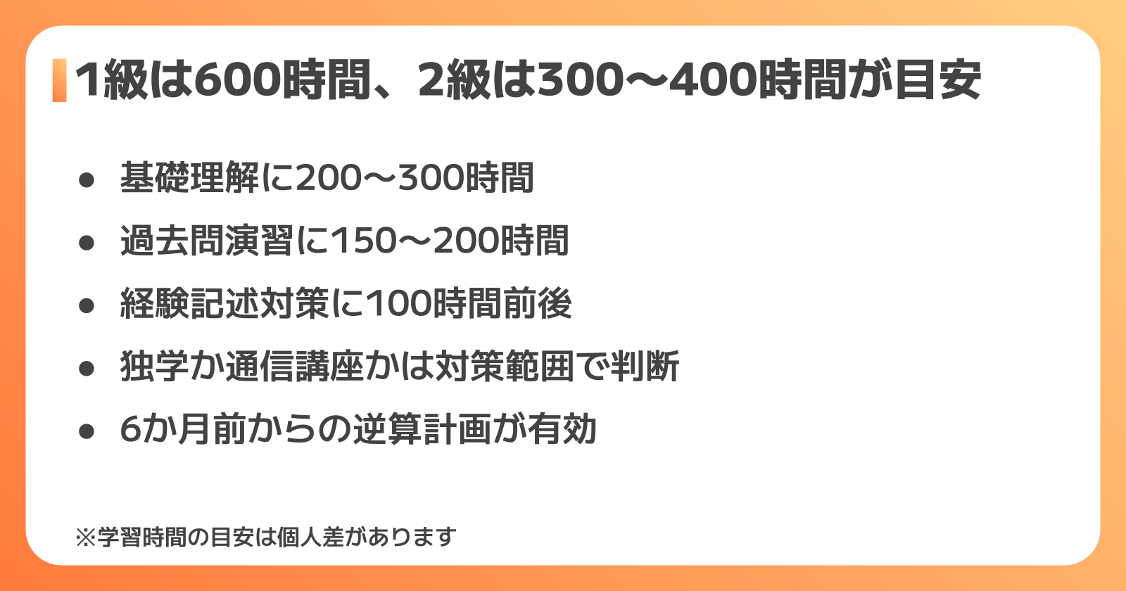 合格に必要な勉強時間と効果的な学習法