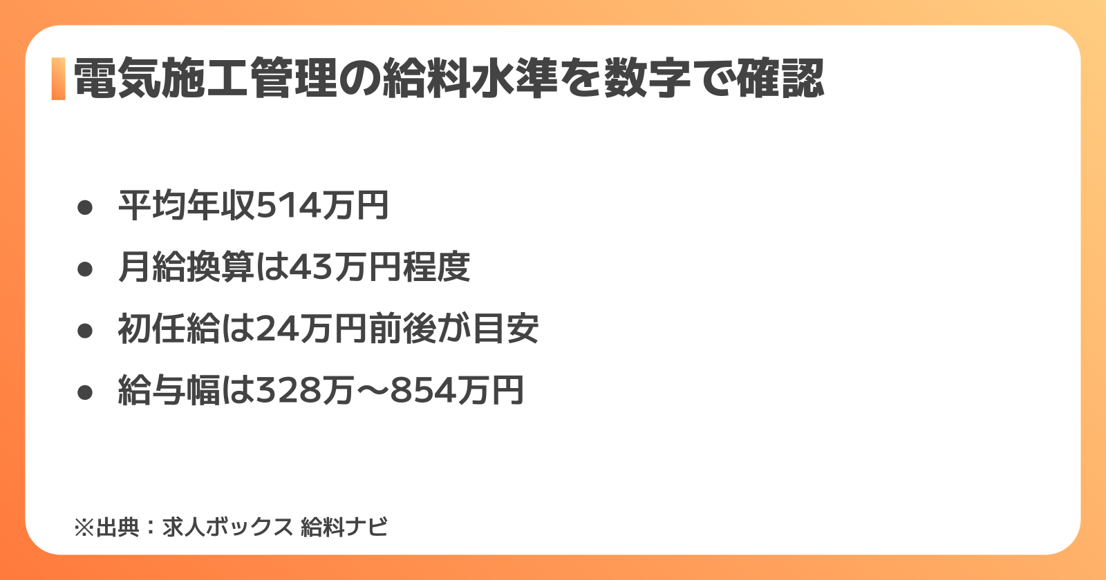 電気施工管理の給料はいくら？平均年収・時給の最新データ