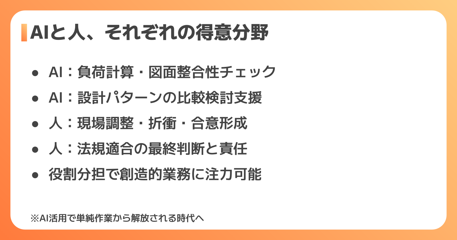 設備設計でAIが担う業務・人にしかできない業務の違い