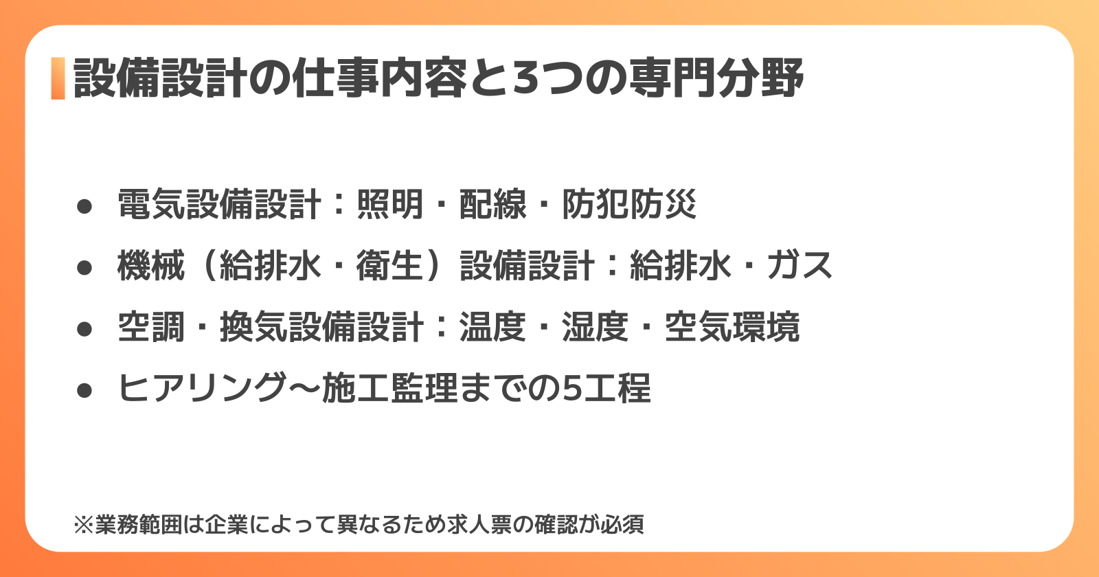 設備設計の求人票をチェックするポイント