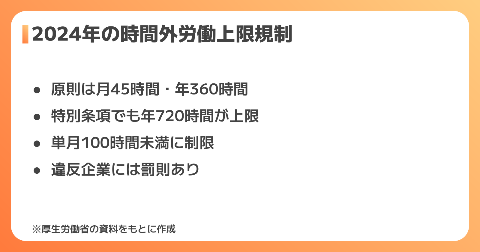 2024年の時間外労働の上限規制