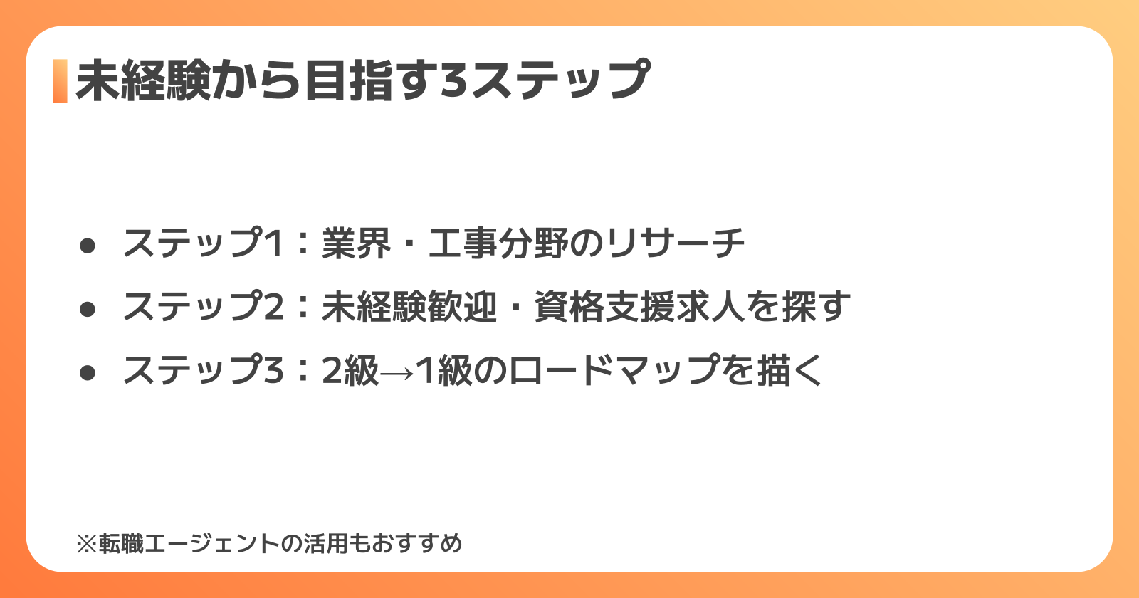 未経験からの3つのステップ
