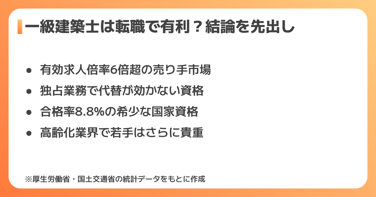 一級建築士の資格は転職で本当に有利なのか
