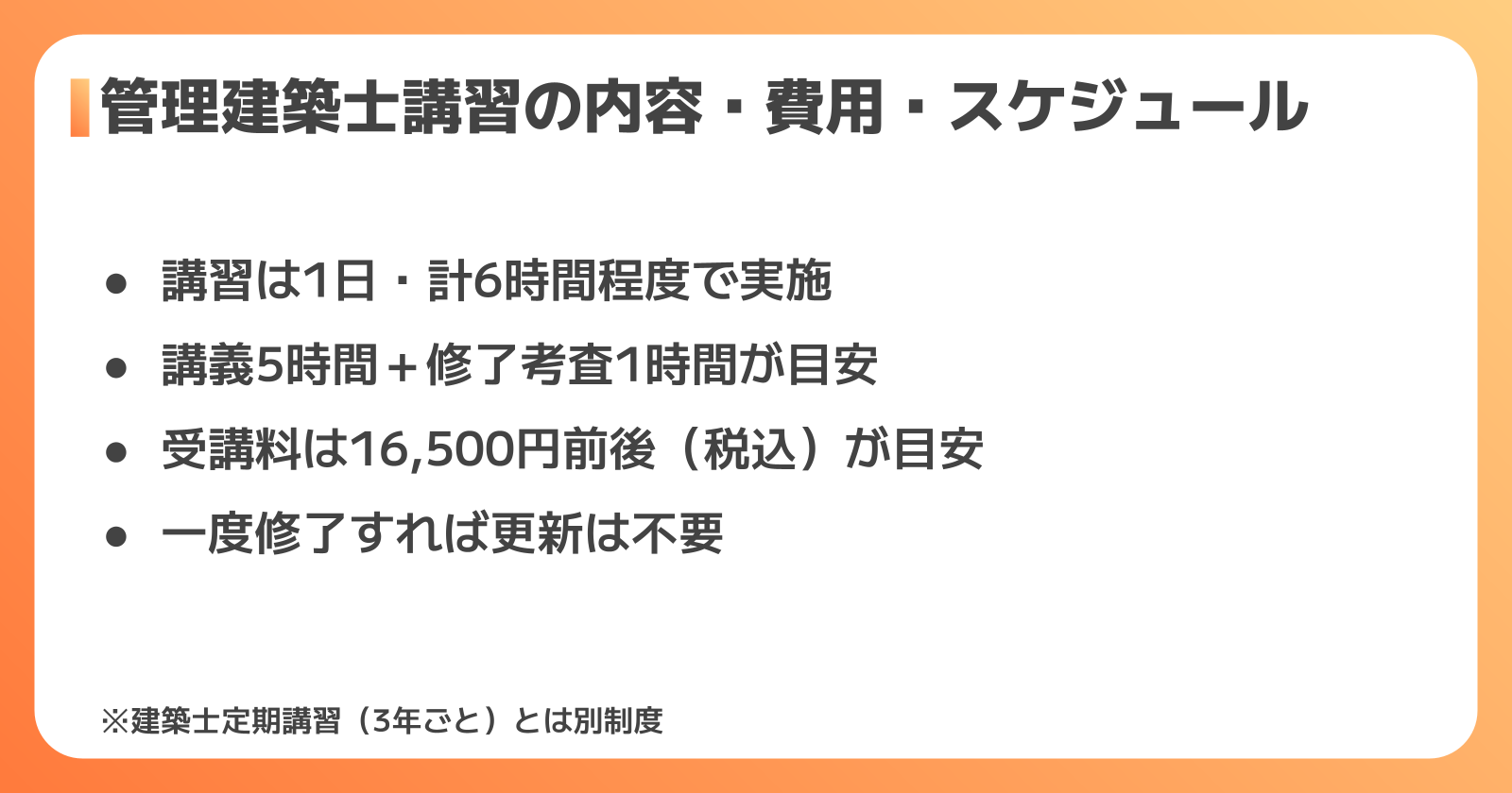 管理建築士講習の内容