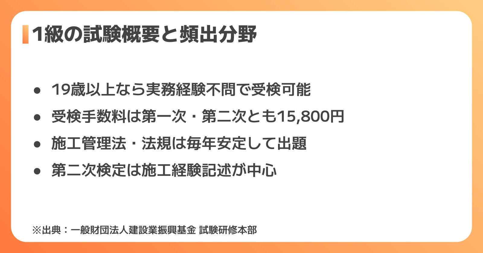 1級電気工事施工管理技士の過去問と出題傾向