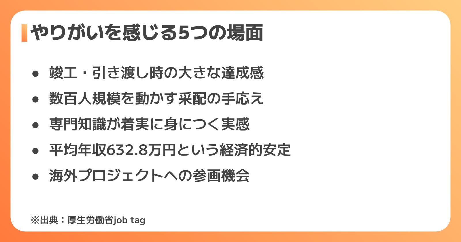 やりがいを感じる5つの場面