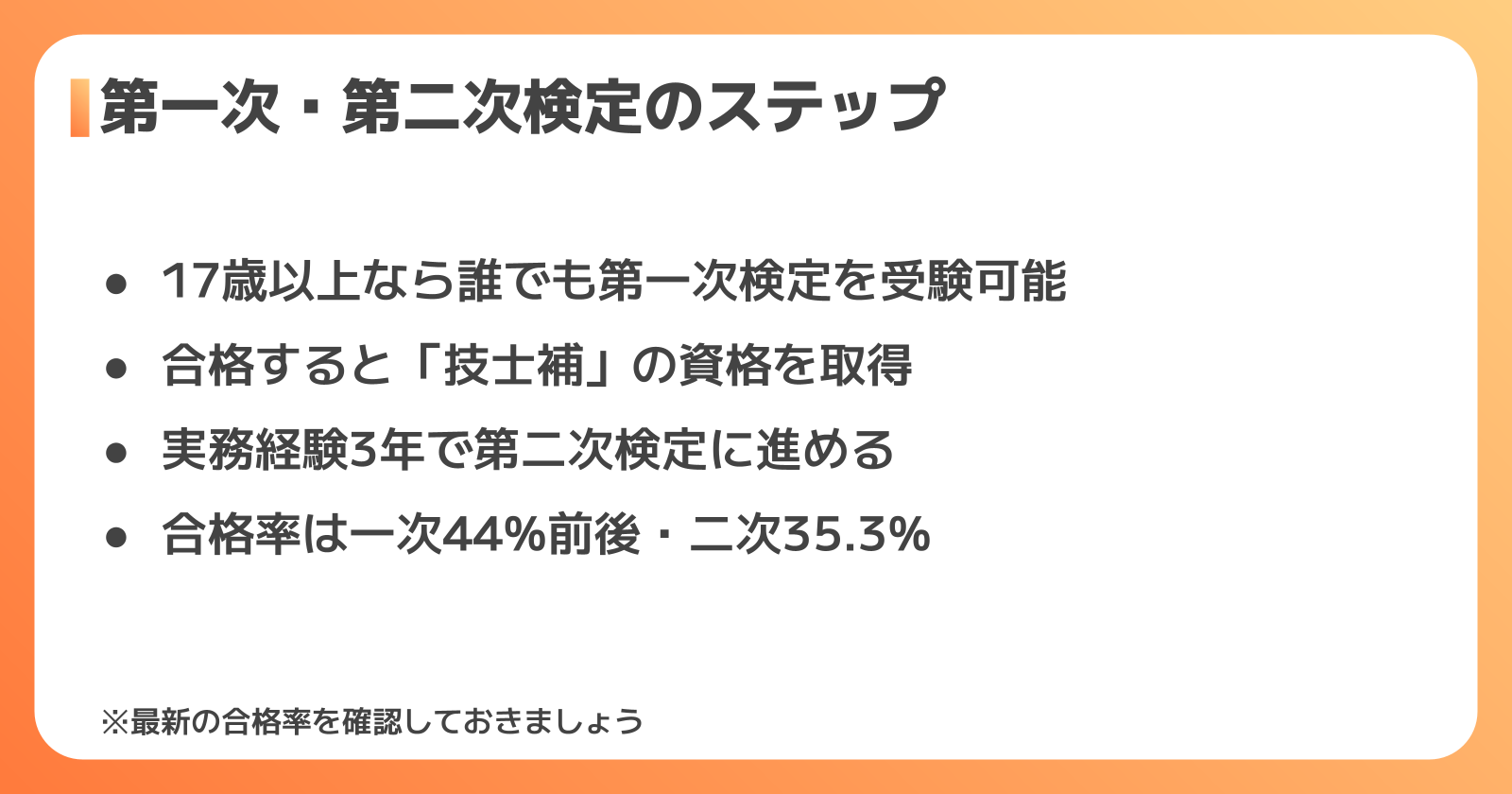 2級土木施工管理技士 試験内容と合格率