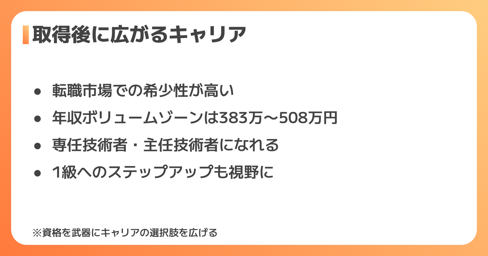 資格取得後の年収・キャリアパス