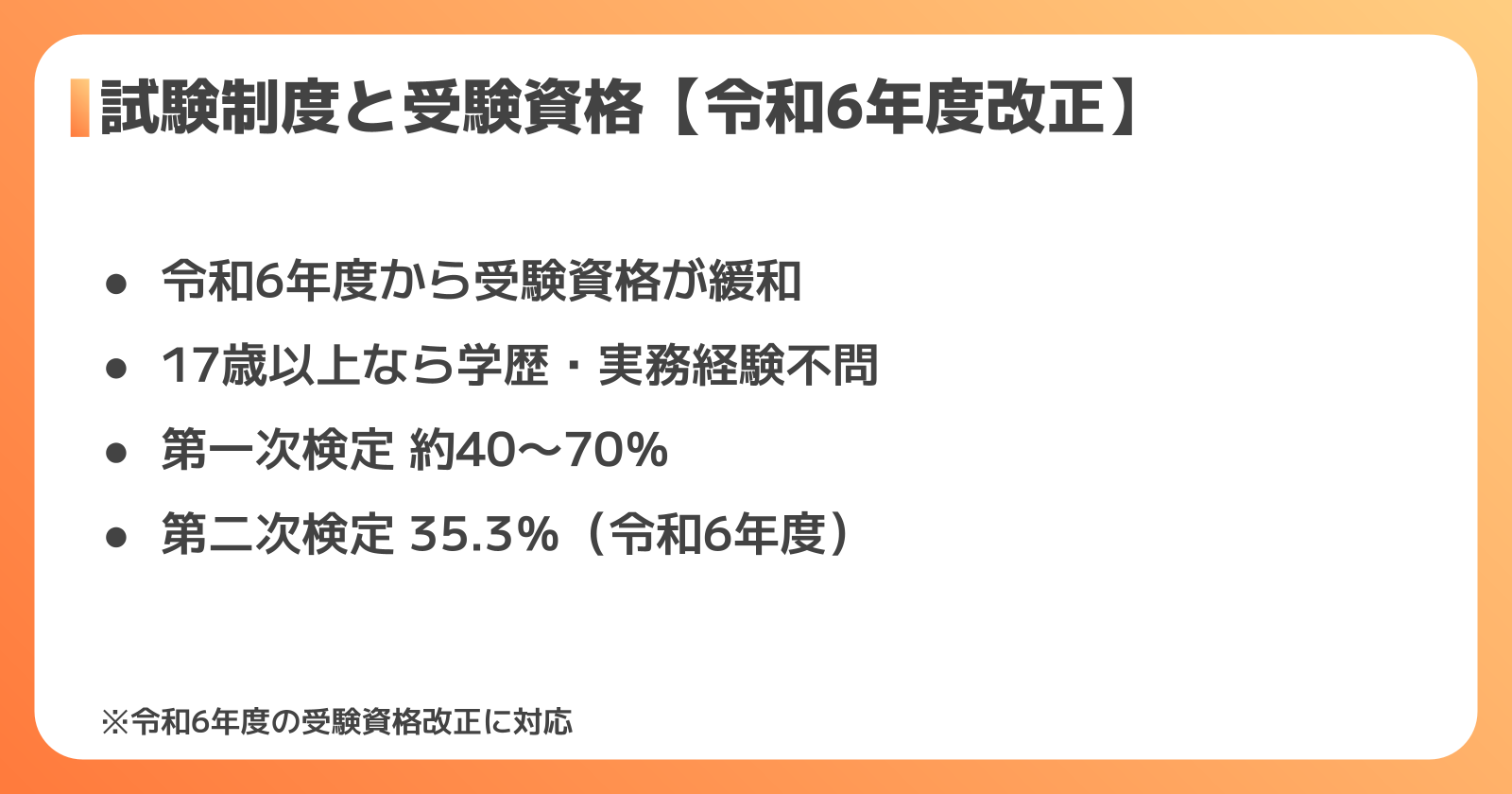 二級土木施工管理技士の試験制度と受験資格