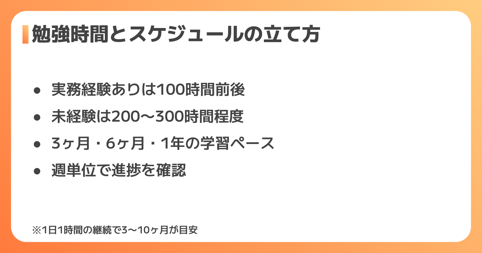 合格に必要な勉強時間とスケジュール