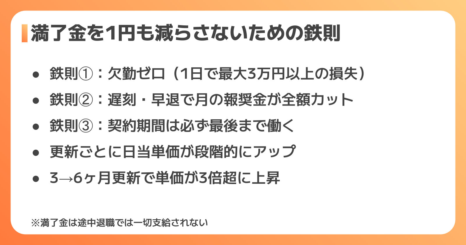 満了金を減らさない3つの鉄則