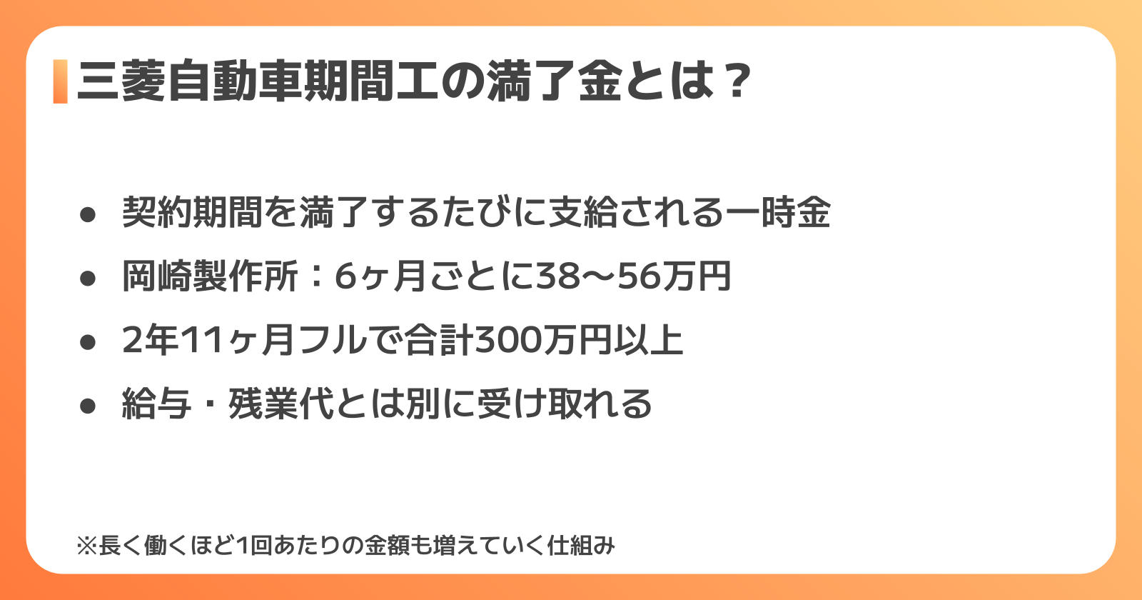 満了金の仕組みと特徴