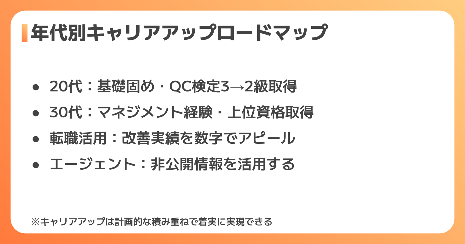 品質管理キャリアアップロードマップ