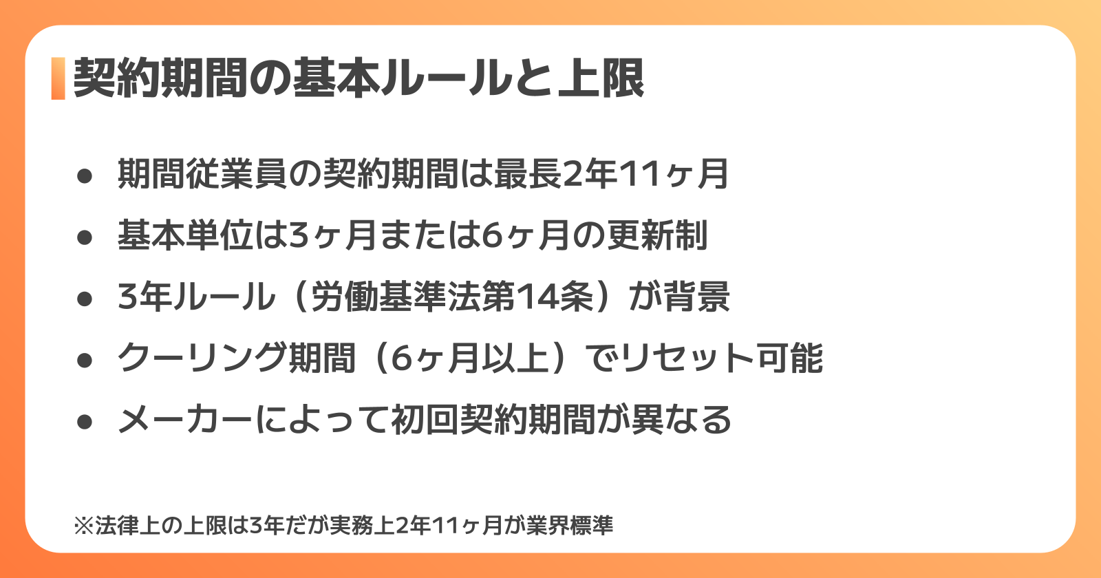 契約期間の上限と仕組み