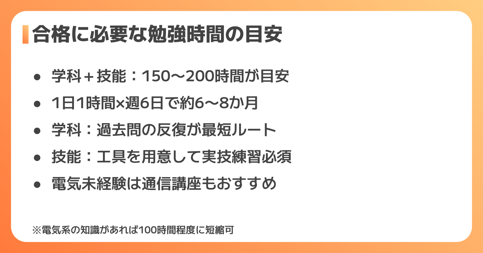 合格に必要な勉強時間と効率的な学習法