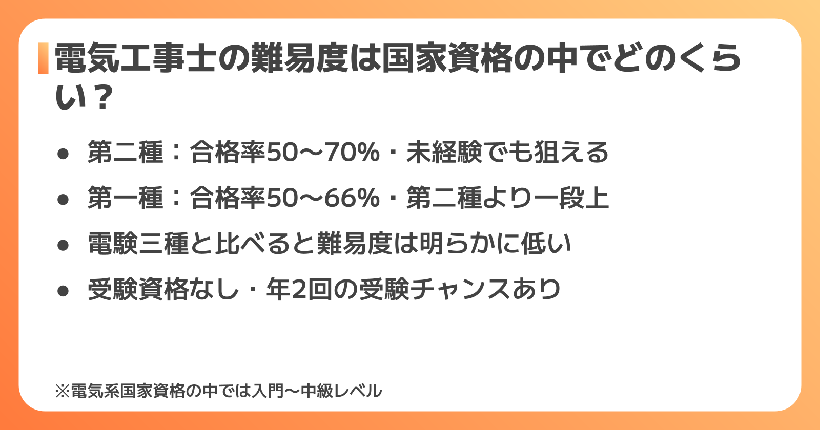 難易度比較：他資格との位置づけ