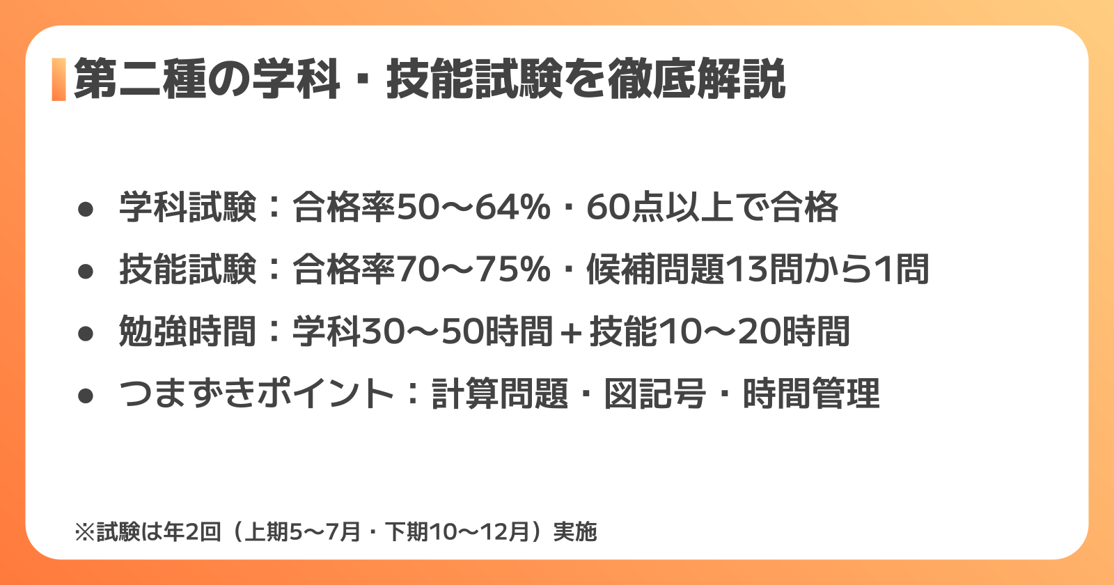 第二種電気工事士：合格率と試験内容