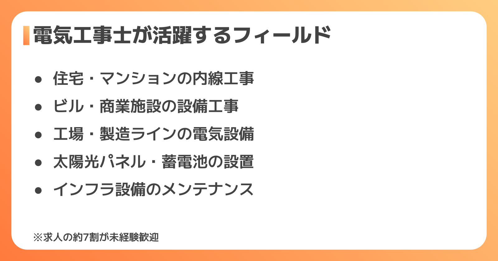 電気工事士の仕事内容と活躍フィールド