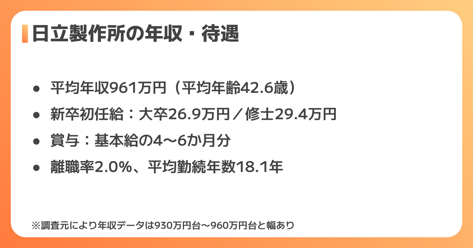 日立製作所の年収・待遇
