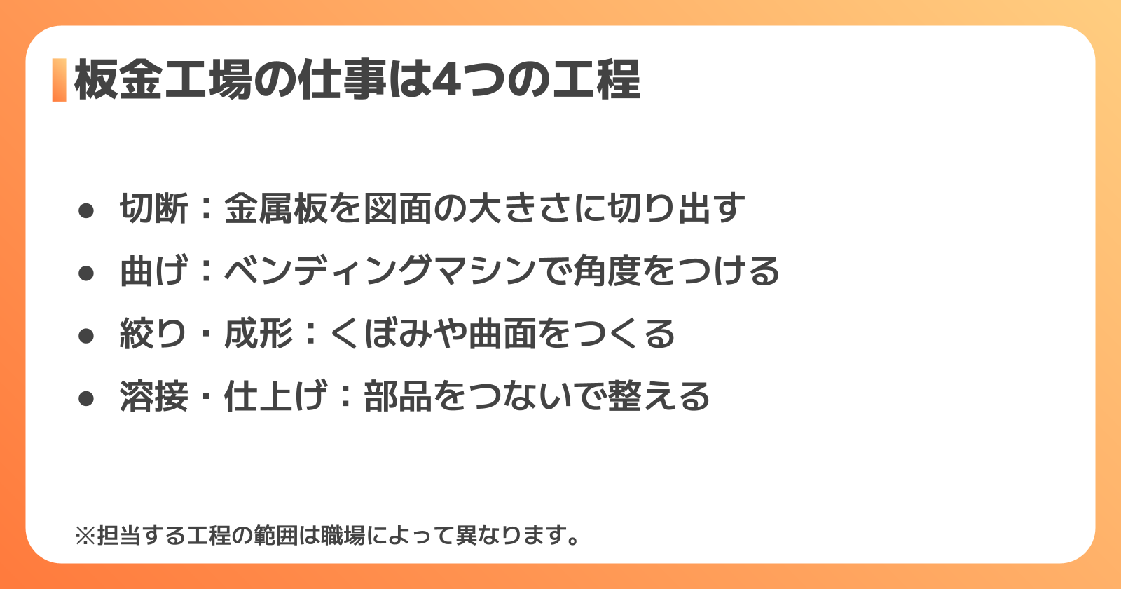 板金工場の仕事とは？まず知っておきたい基本の4工程