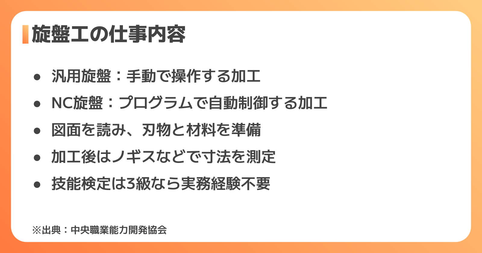旋盤工の仕事内容と必要なスキル