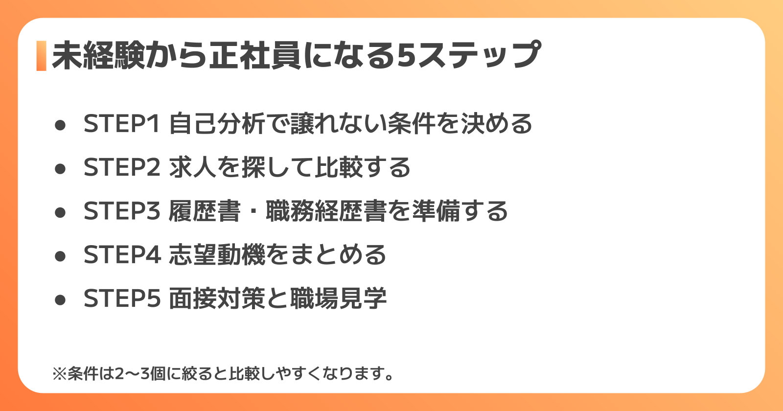 未経験から工場の正社員になる5ステップ