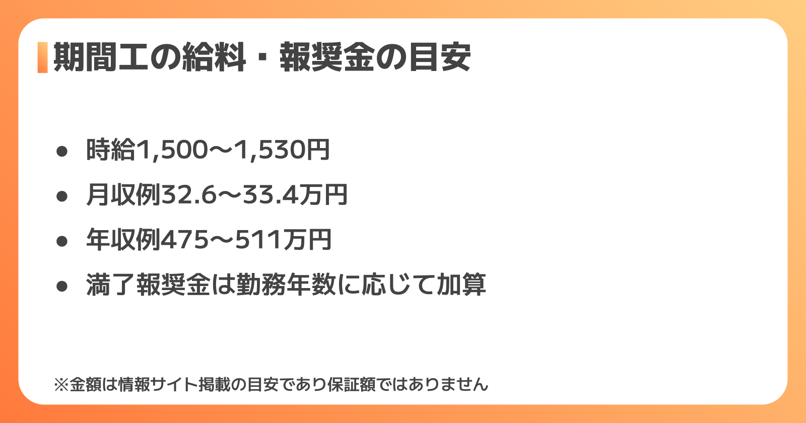 日本ガイシ期間工の給料の目安