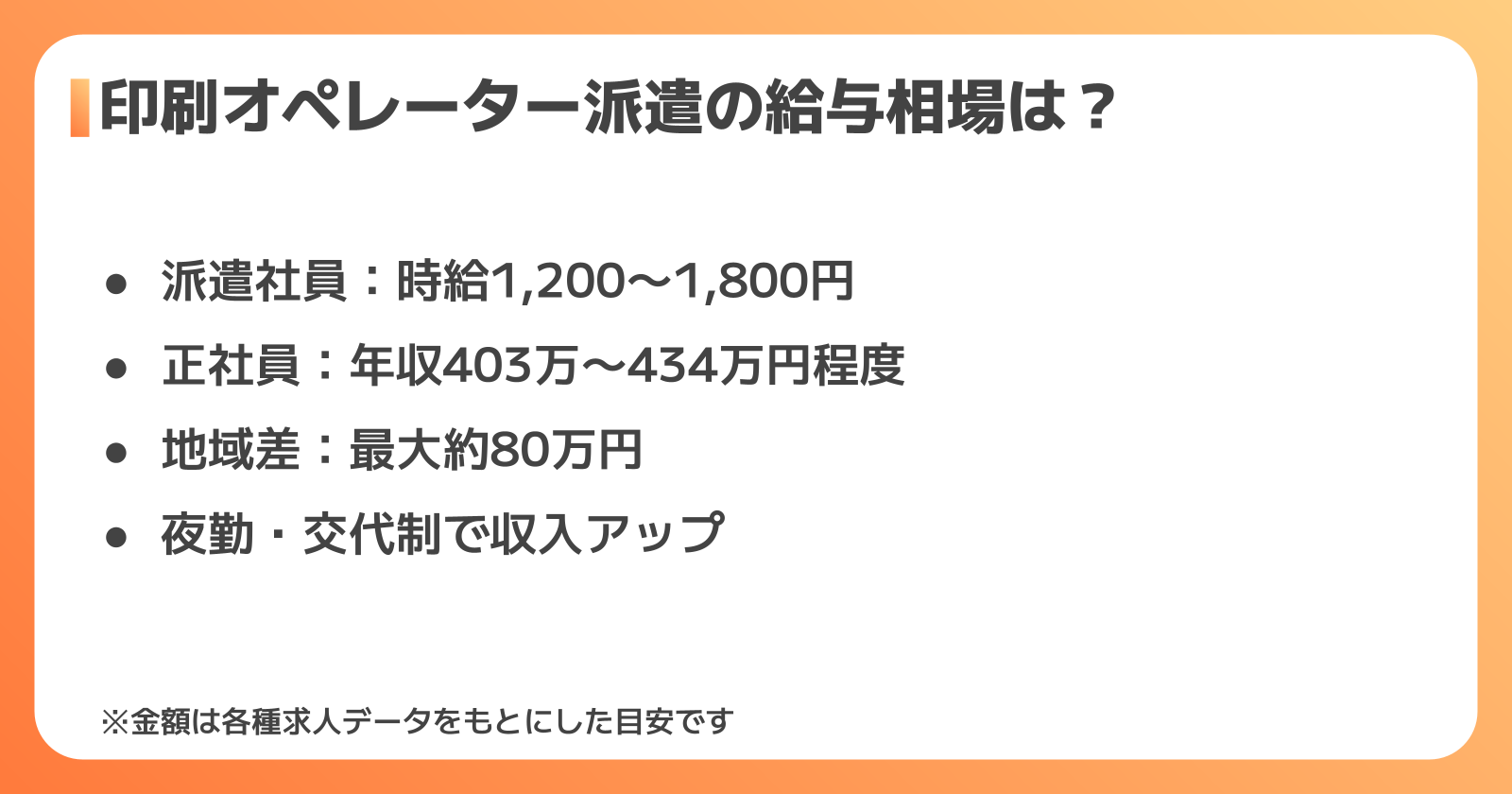 印刷オペレーター派遣の給与相場は?