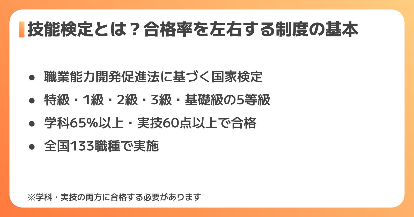 技能検定制度の基本